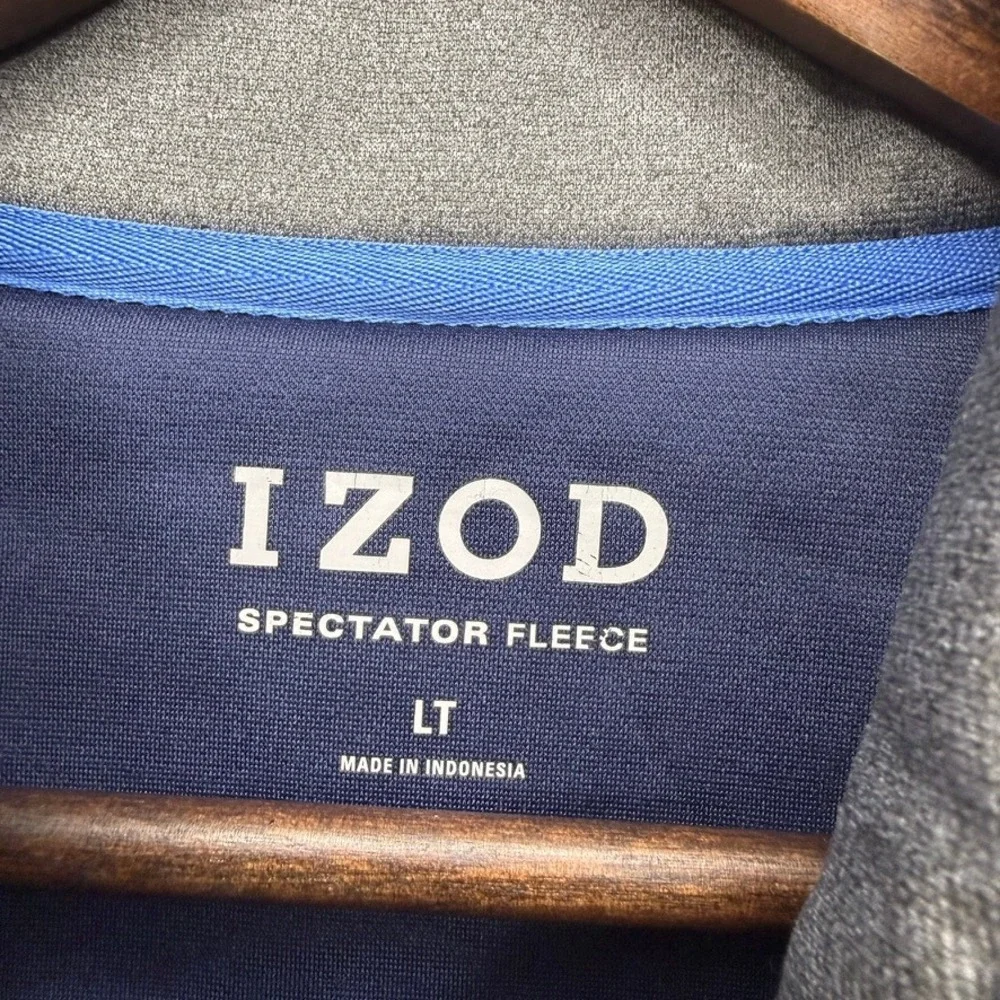 IZOD Spectator Fleece Full Zip Vest Outerwear Big & Tall Mens L Tall Blue NWT